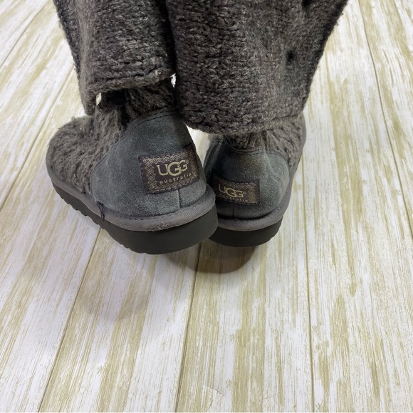 UGG Gray Classic Cardy Sweater Boots Booties - Picture 11 of 12